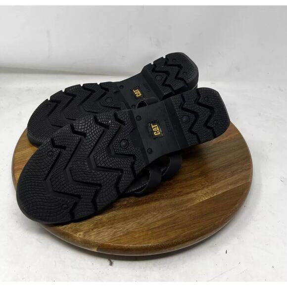 Cat Caterpillar Sandal Womens Leather Shanna Ankel Strap Thong‎ Black Size 10 - Picture 9 of 11